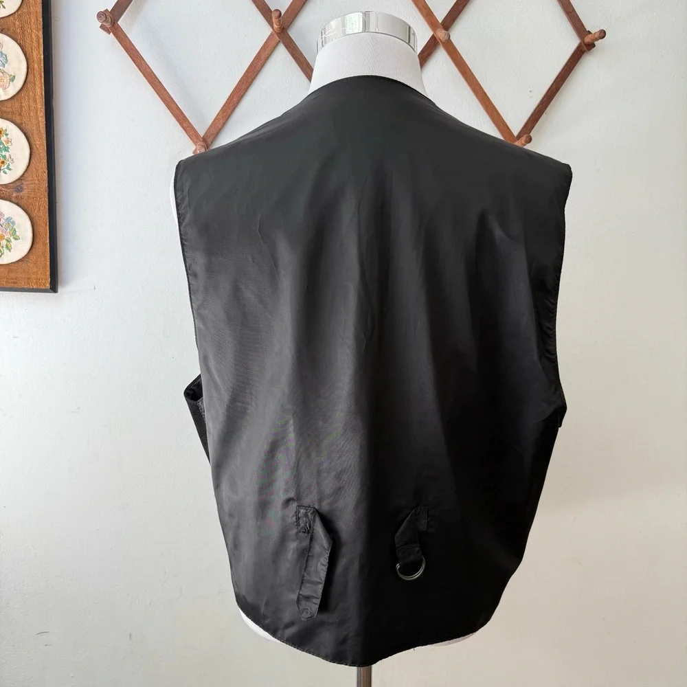 Vintage Leather Black Button Up Waistcoat Vest